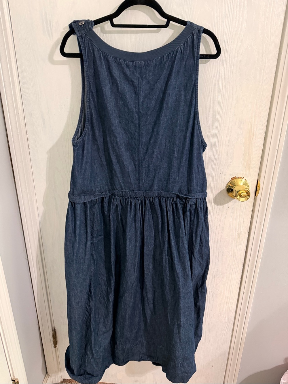 Free People Sleeveless Chambray Midi Dress in Dark Blue